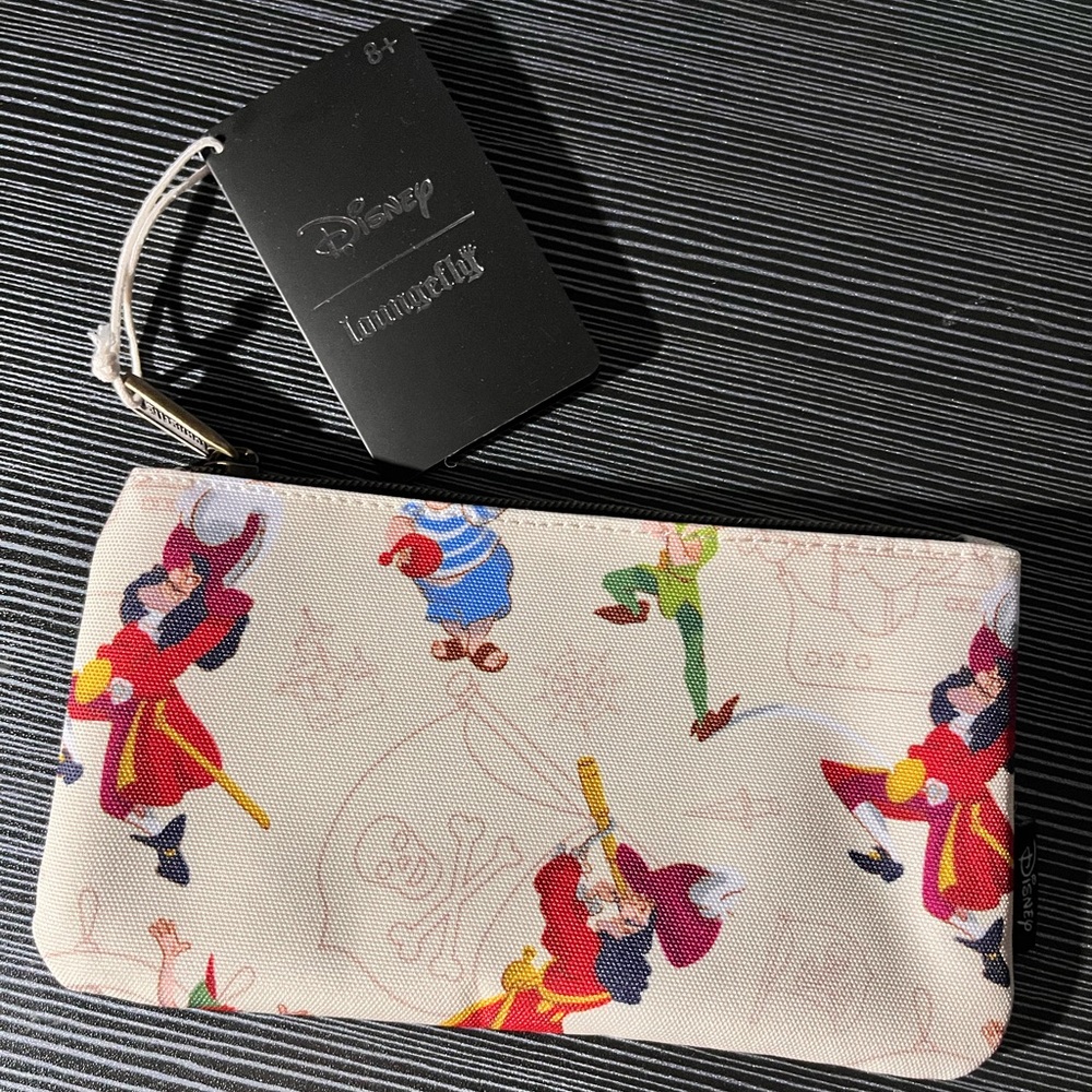 Disney Captain Hook/ Peter Pan Loungefly Nylon Zipper Pouch